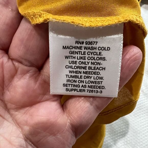 Liz Claiborne Yellow Purple‎ Floral Blouse Attached Tank Top - Picture 8 of 9